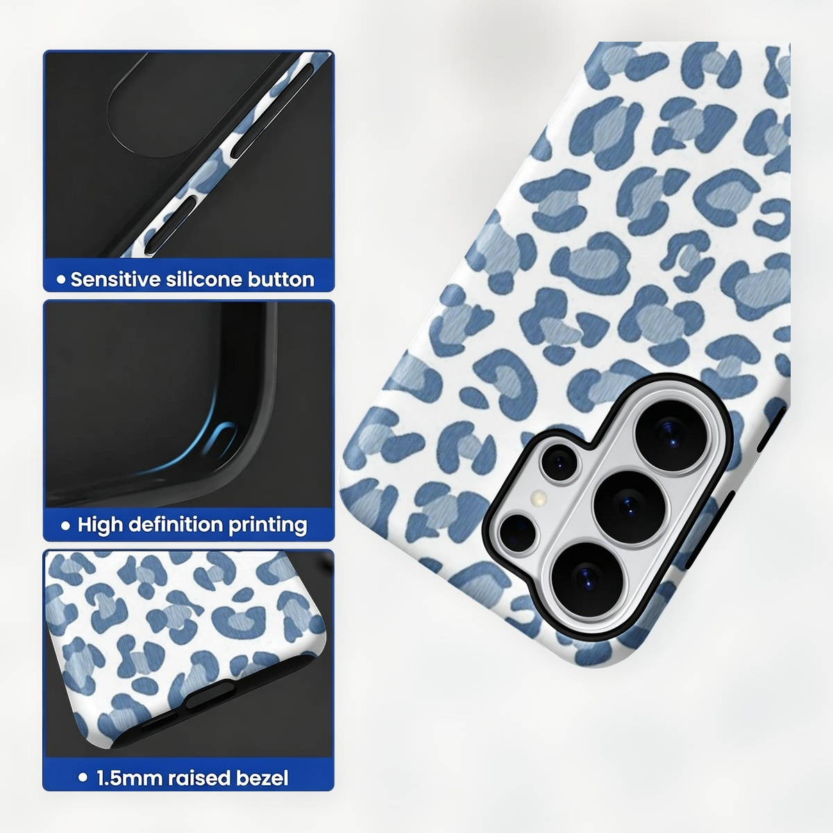 Blue Leopard Print 2-in-1 Dual - Samsung Galaxy S24 评论和价格