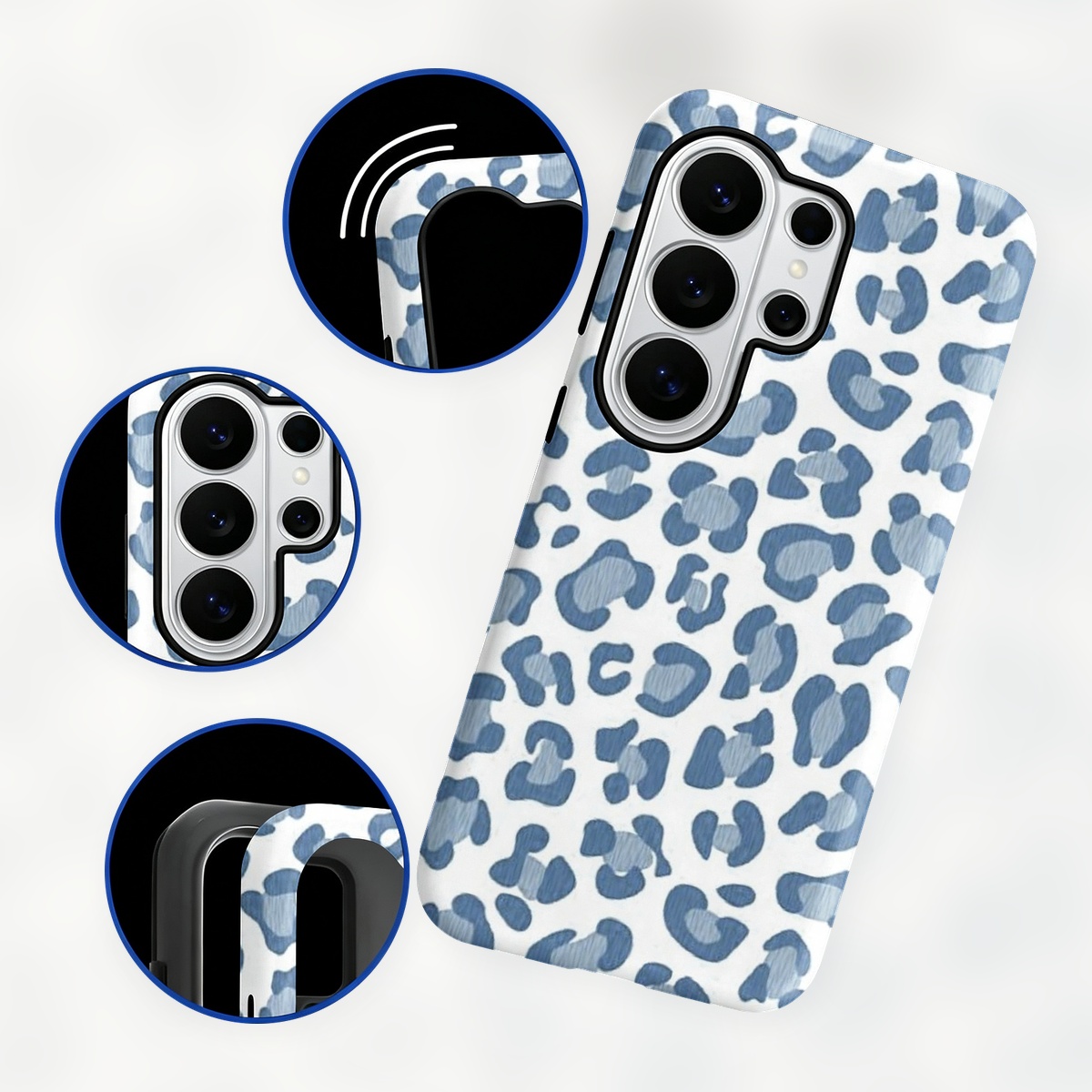 Blue Leopard Print 2-in-1 Dual - Samsung Galaxy S24 评论和价格