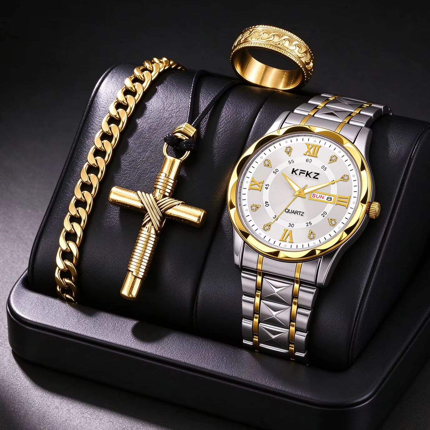4-Piece Set of Silver Textured - Best Smartwatch Accessories 评论和价格