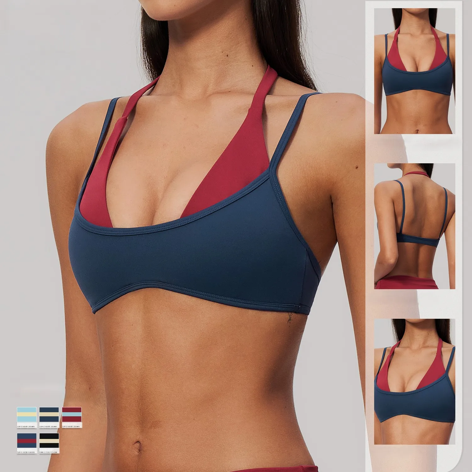 New  Color Block Sports Bra Wo - Rugged Sport Strap 评论和价格