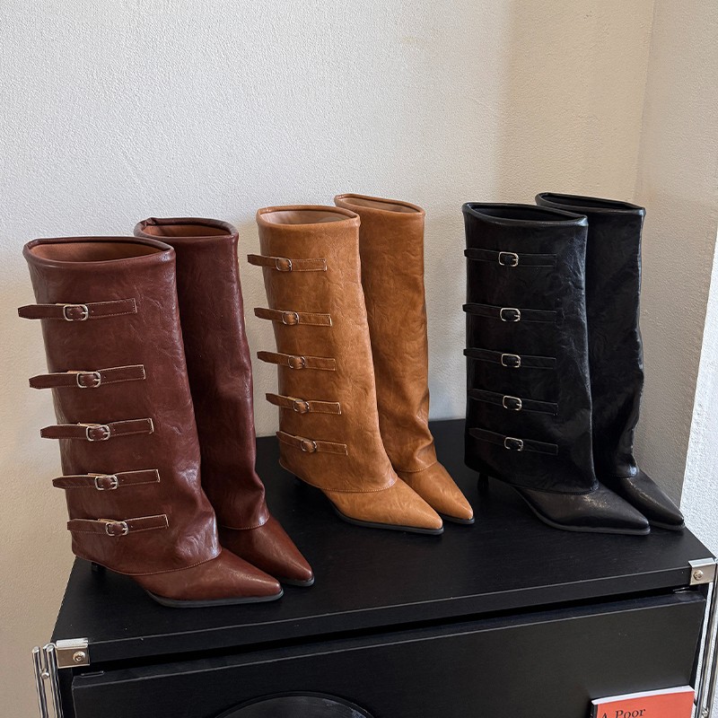 New Autumn Winter Pointed Toe  - Leather Classic Strap 评论和价格