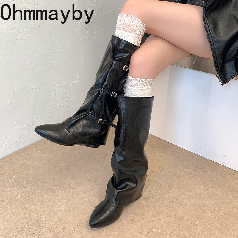 Women Leather Knee High Boots  - Leather Classic Strap 评论和价格