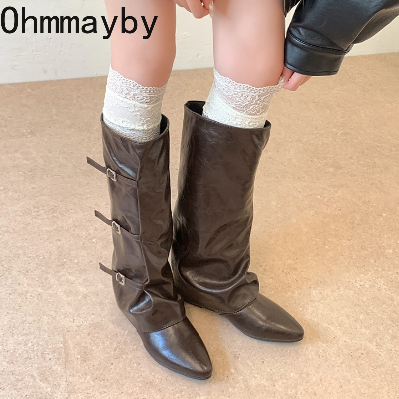 Women Leather Knee High Boots  - Leather Classic Strap 评论和价格